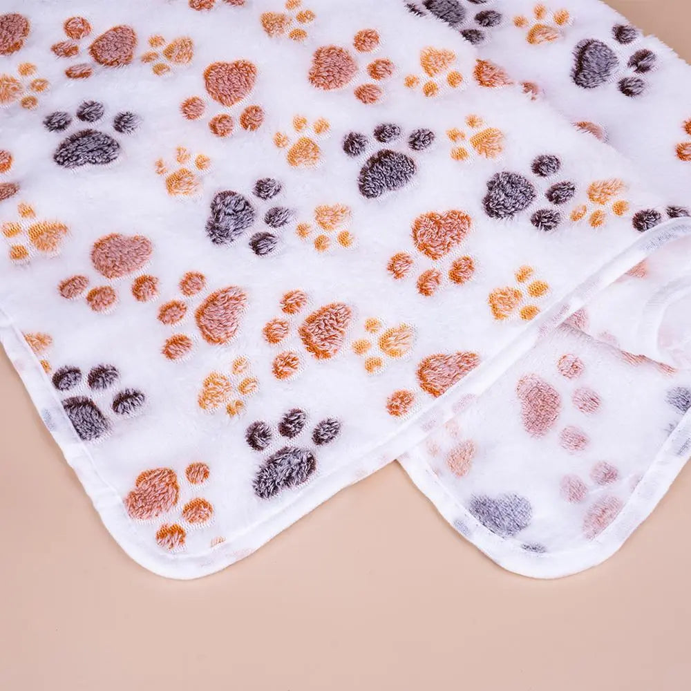 Cartoon Paw Pattern Plush Blanket, Soft Pet Blanket, Pet Blanket for Dog & Cat, Christmas Gift