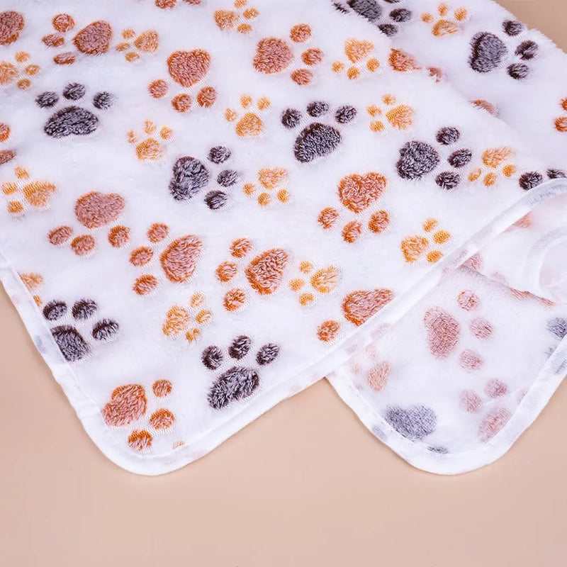 Cartoon Paw Pattern Plush Blanket, Soft Pet Blanket, Pet Blanket for Dog & Cat, Christmas Gift