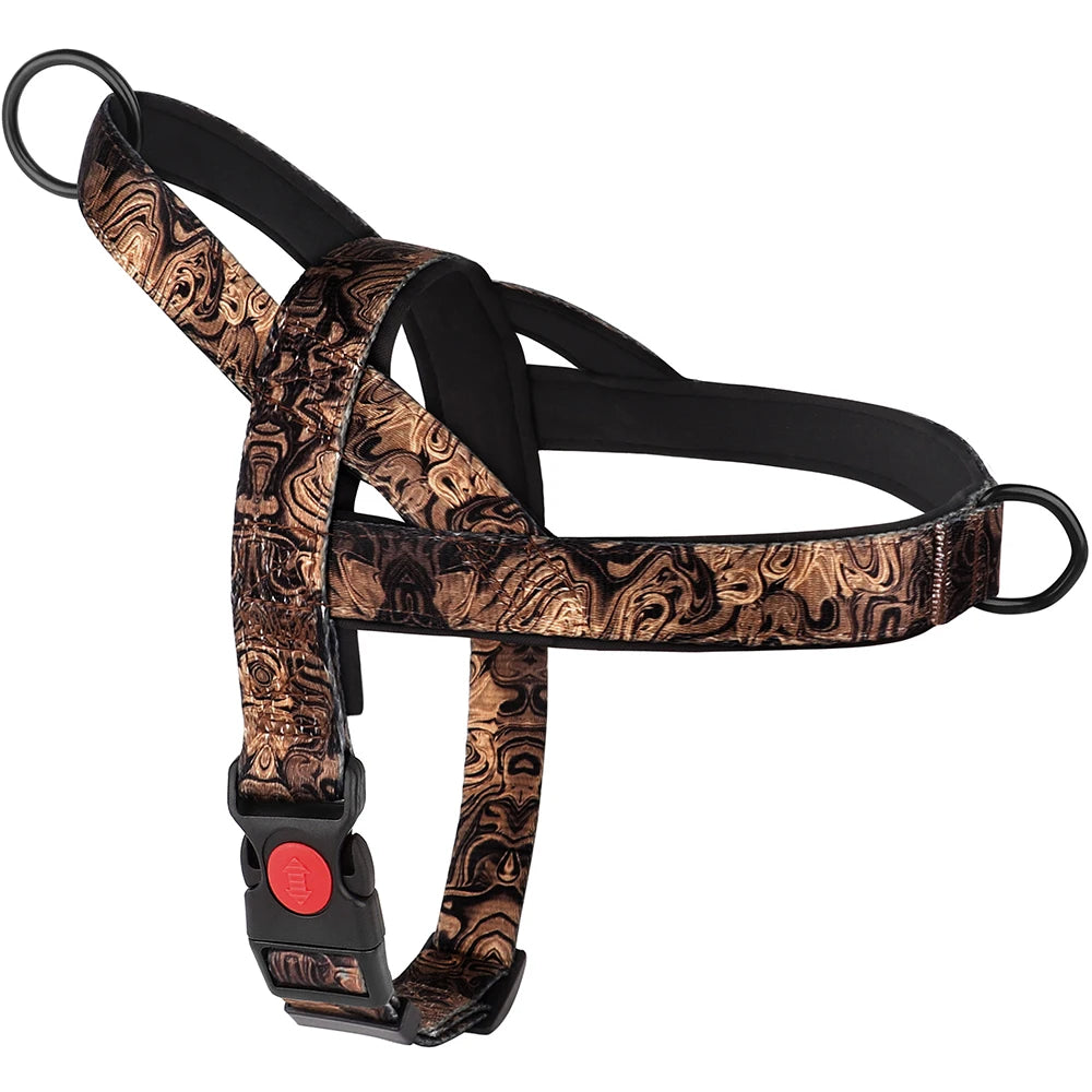 Quick Control Dog Harness with Handle No Pull Nylon Dogs Vest Harness Colorfull Print Pet Harness Adjustable Bulldog Chihuahua