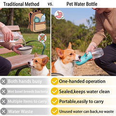 Portable Dog Water Bottle Travel Pet Drinking Bowl for Small Large Dogs Cat Leakproof Puppy Water Dispenser Outdoor Pet Supplies