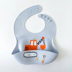1PC Baby Lunch Apron Toddler Silicone Bibs Baby Kids Girl Boys Waterproof Saliva Cartoon Feeding Bib Baby Silicone Bib Aprons