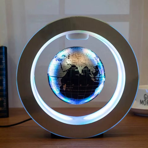 Floating Globe Levitating World Map Rotating Ornament LED Lamp for Bedside Light Novelty Floating Lamp Magnetic Levitation Globe