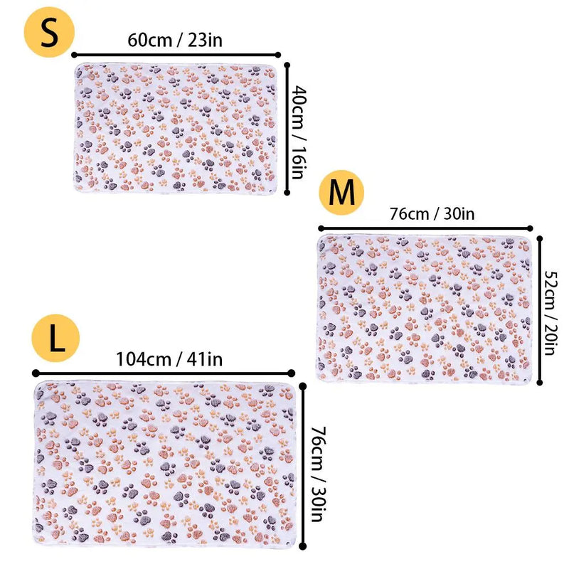 Cartoon Paw Pattern Plush Blanket, Soft Pet Blanket, Pet Blanket for Dog & Cat, Christmas Gift