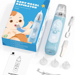 Nasal Aspirator for Baby, Electric Baby Nose Suction with 5 Adjustable Levels Suction, USB-C Rechargeable Mucus Cleaner with Lights and Music, Baby Nasal Aspirator for Toddler with 3 Silicone Tip