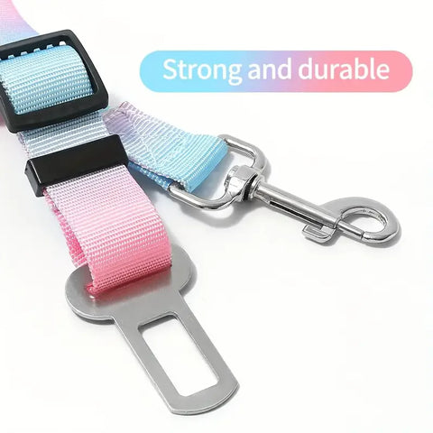 Adjustable Dog Car Seat Belt - Elastic Nylon Safety Harness for Secure Travel