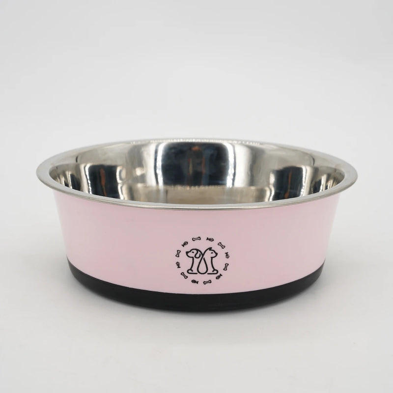 1PC Non-Slip Stainless Steel Dog Food Bowl Cat Bowl Anti-Tip Non-Slip Pet Bowl