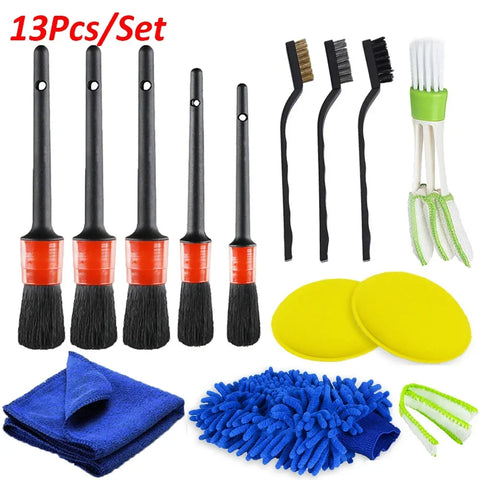 Detailing Brush Set Power Scrubber Drill Brushes Car Polish Pads Car Cleaning Brush for Car Air Vents Rim Dirt Dust Clean Tools