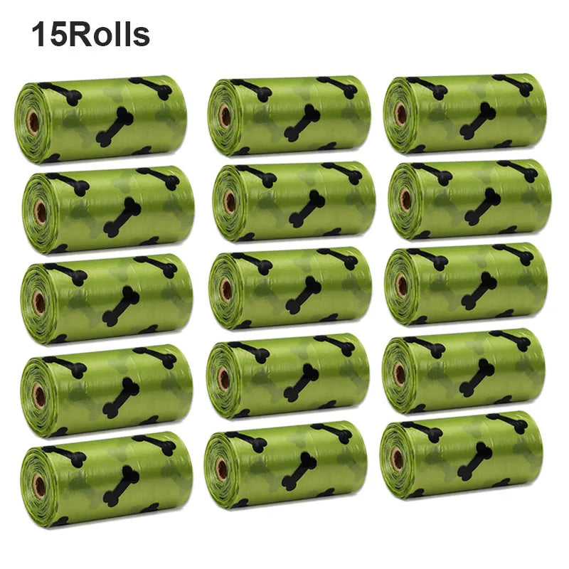 New 300PCS/20 Rolls Pet Biodegradable Trash Bag Dog Poop Bags Scented Poo Bag Degradable Cat Waste Bags Dog Poop Dispenser Gifts
