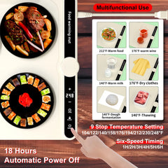 Upgrated Food Warming Mat,Foldable Electric Warming Tray, Adjustable Max Temperature 212°F,Warming Tray for Buffets Party ,Full Surface Heating for Tableware and Coasters,Premium Silicone Nano-Material,Thanksgiving,Christmas Adjustable Electric