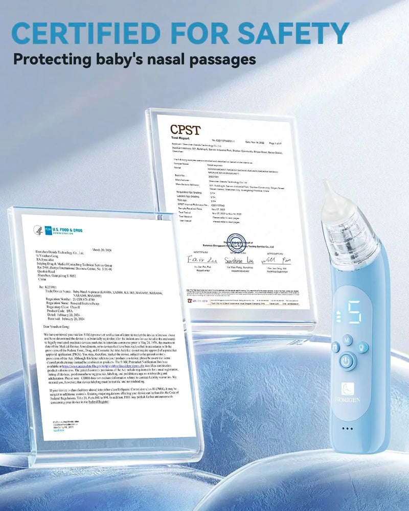 Nasal Aspirator for Baby, Electric Baby Nose Suction with 5 Adjustable Levels Suction, USB-C Rechargeable Mucus Cleaner with Lights and Music, Baby Nasal Aspirator for Toddler with 3 Silicone Tip