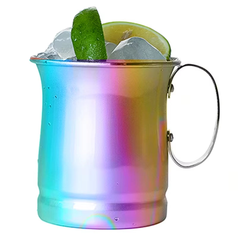 Hammered Copper Plated Stainless Steel Moscow Mule Mug Drum-Type Beer Cup Coffe Cup Water Glass Drinkware