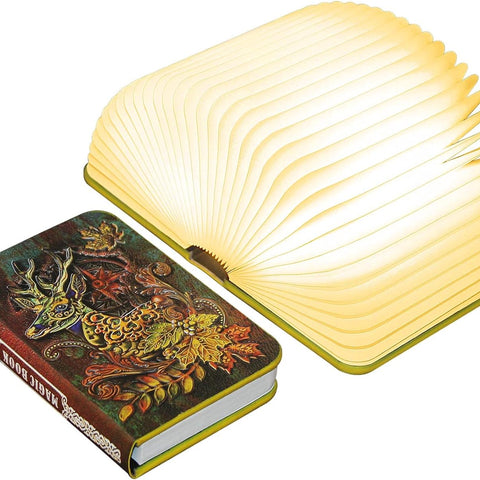3D Elk Embossed Book Kid Room Night Light, Book Lamp for Bedroom,Decorative Faux Books Decor for Home Office Coffee Table, Book Lovers Birthday Gifts for Men Boy Friends