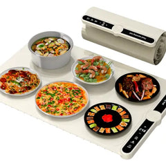 Upgrated Food Warming Mat,Foldable Electric Warming Tray, Adjustable Max Temperature 212°F,Warming Tray for Buffets Party ,Full Surface Heating for Tableware and Coasters,Premium Silicone Nano-Material,Thanksgiving,Christmas Adjustable Electric