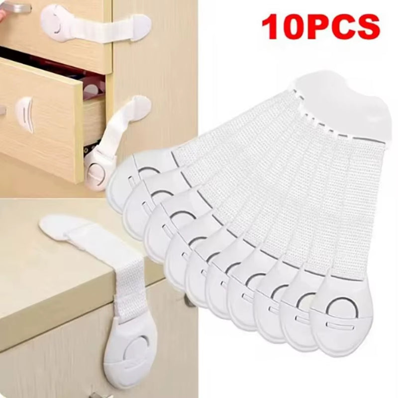 10PCS Baby Security Protection Child Safety Cabinet Lock Cabinet Cupboard Baby Safety Locks Fridge Durable Drawer Locks