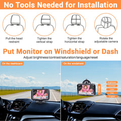 Rohent Baby Car Camera HD 1080P - Rear-Facing Infant Monitor with Night Vision Car Camera for Baby 150° Wide-Angle Lens Anti-Glare Screen Easy Install 360° Adjustable Display