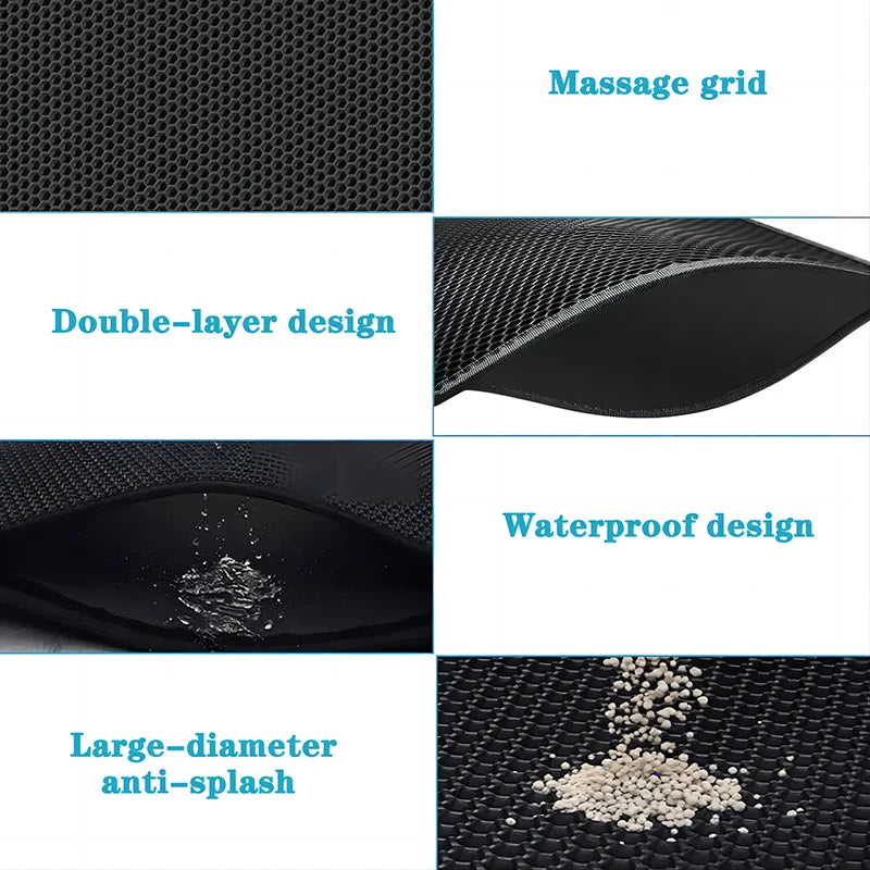 EVA Double Layer Cat Litter Pad Waterproof Non-Slip Sand Basin Filter Kitten Dog Washable Easy Cleaning Pet Accessories