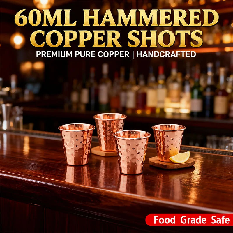 New 100% Copper Cups Pure Solid Moscow Mule PURE Copper Mugs-Shaped 2Oz Cocktail Cups Beer Cup Milk Mug Drinkware