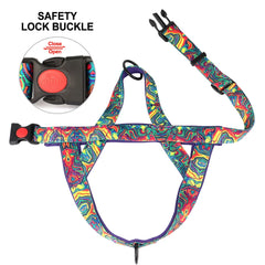 Quick Control Dog Harness with Handle No Pull Nylon Dogs Vest Harness Colorfull Print Pet Harness Adjustable Bulldog Chihuahua