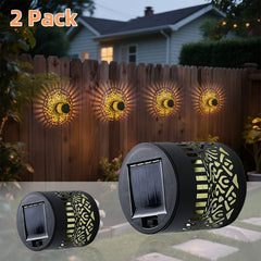 2Pcs Solar Wall Lights IP65 Metal Outdoor Wall Theme Fence Lights Garden Backyard Decoration Outdoor Decor Front Door Lantern