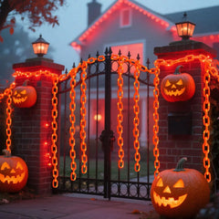 2M/3M Halloween LED Plastic Chain Lights – Spooky Hanging Chains with 8 Lighting Modes for Indoor & Outdoor Decorations