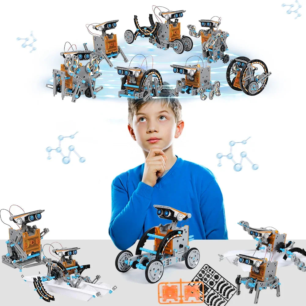 STEM 13-In-1 Education Solar Robot Toys DIY Building Science Experiment Kit for Kids Age 8-12 Solar Powered by Sun Robot Kits