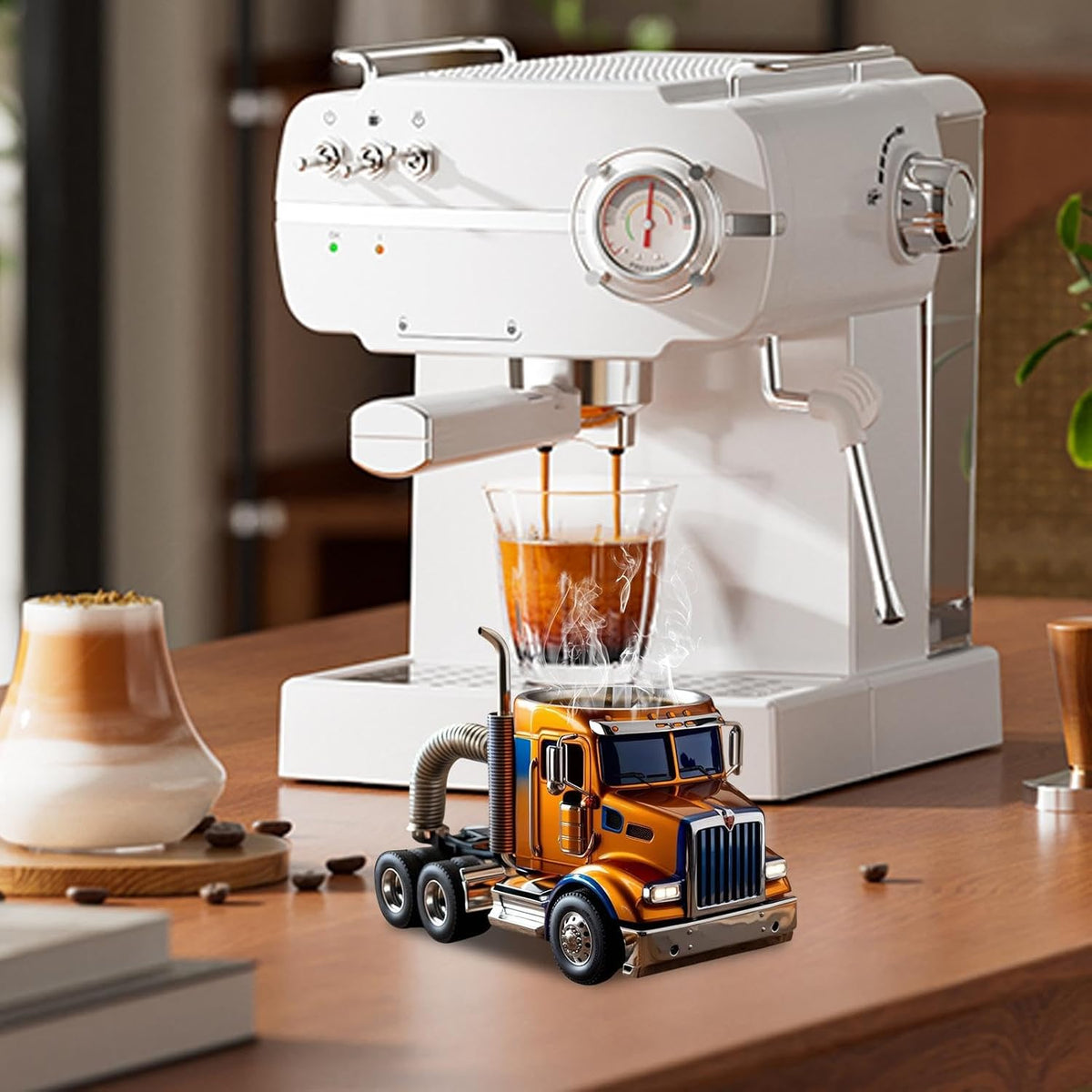 Semi Truck Coffee Mug,Novel Semi Trailer Coffee Cup,11Oz Novelty Coffee Cup,Funny Mugs Truck Drinking Cups,Creative Water Drinking Cups Truck Shaped for Men, Friends and Lovers