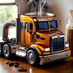 Semi Truck Coffee Mug,Novel Semi Trailer Coffee Cup,11Oz Novelty Coffee Cup,Funny Mugs Truck Drinking Cups,Creative Water Drinking Cups Truck Shaped for Men, Friends and Lovers