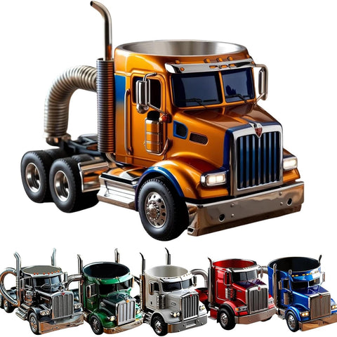 Semi Truck Coffee Mug,Novel Semi Trailer Coffee Cup,11Oz Novelty Coffee Cup,Funny Mugs Truck Drinking Cups,Creative Water Drinking Cups Truck Shaped for Men, Friends and Lovers