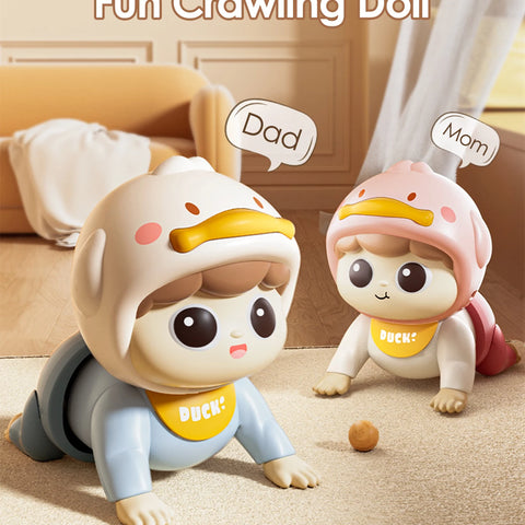 1 Crawling Doll Baby Toy with Music, Aged 0-1, Learning Crawling Guidance and Head up Training