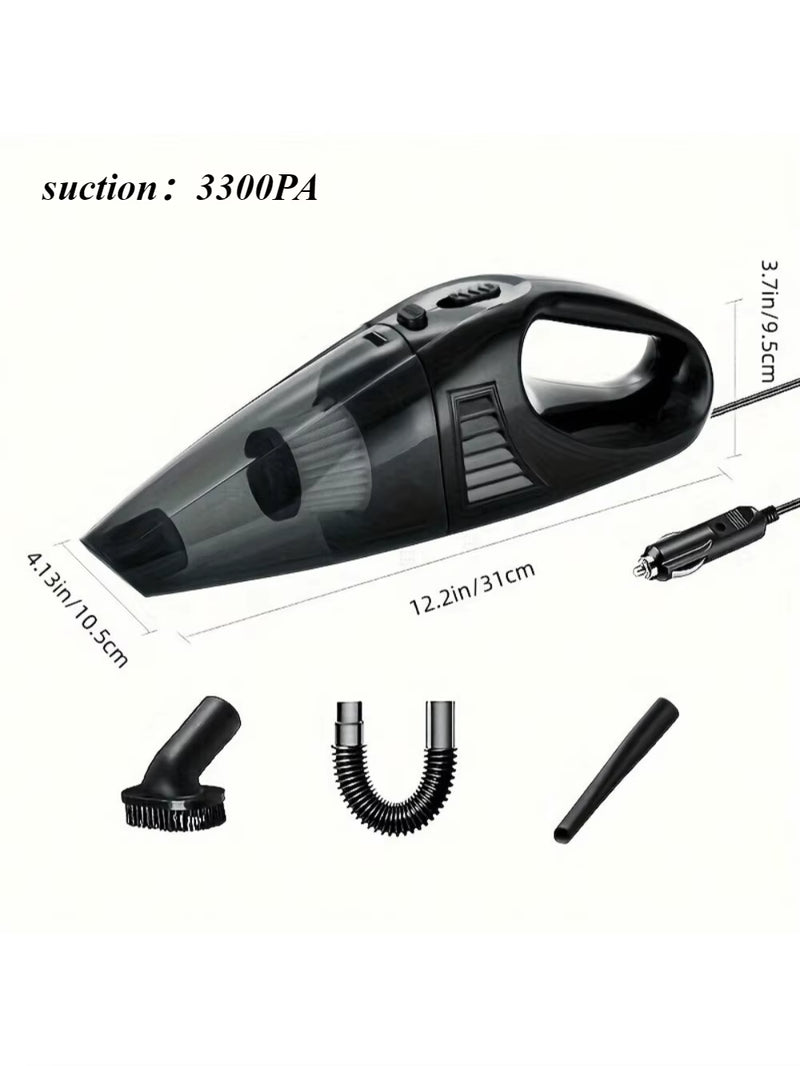12V Handheld Vacuum Cleaner, Handheld Car Vacuum Cleaner with Strong Suction Power, Portable Mini Handheld Car Vacuum Cleaner