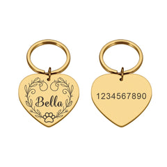1 Pc Nice Dog Paw Prints and Vine Customized Text Cat Dog ID Tag Name with Cute Symbols Customized Pet Print Medal