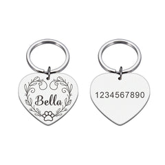 1 Pc Nice Dog Paw Prints and Vine Customized Text Cat Dog ID Tag Name with Cute Symbols Customized Pet Print Medal
