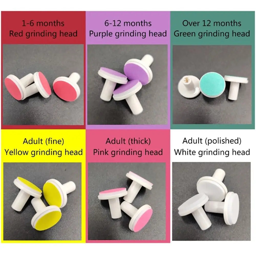 6Pcs Baby Nail File Pads Electric Nail Trimmer Replacement Pads Baby Nail Grinding Heads for Kid Newborn Infant Toddler