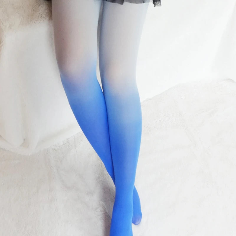 Harajuku Women'S 120D Velvet Tights Candy Color Gradient Opaque Seamless Stockings Tight Pantyhose Female Pantys Medias