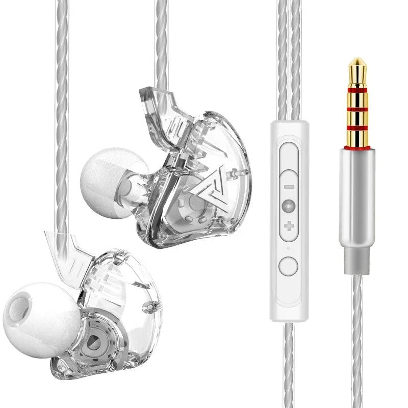 QKZ CK5 File Wired Earphone with Microphone Hifi Music Earphone Professional Gaming and Sports Noise Cancelling Headphones