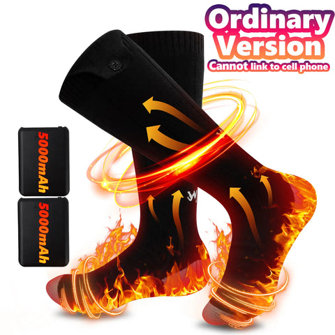 Men'S and Women'S Heated Socks with 5000Mah Rechargeable Battery Electric Heated Socks, Winter Warm Heated Socks, Unisex Foot Warmers for Camping, Hiking, Skiing and Hunting.