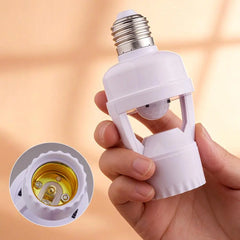 PIR Motion Sensor Lamp Holder E27 Smart Light Bulb Holder Adapter Auto On/Off Motion Light Socket for Porch Staircase Basement