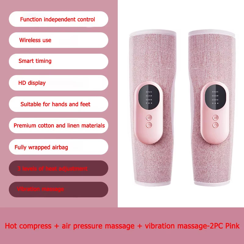 Electric Leg Massager Air Compression Massage Machine Wireless Heat Vibration Calf Massage Blood Circulation Muscle Pain Relief