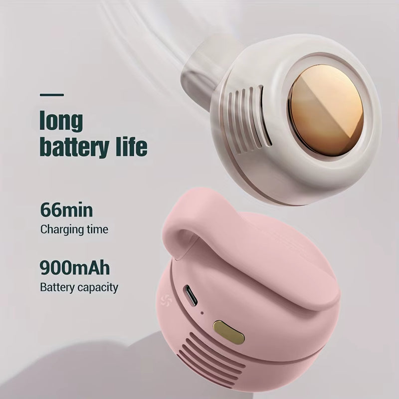 MF019 Mini Whirlwind Portable Snap on Charging Fan Waist Clip Mini Whirlwind Fan 3-Speed Handsfree Silent Strong Wind