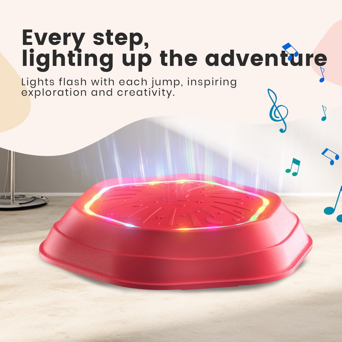 Light-Up Musical Stepping Stones for Kids, 5-Piece Set, Non-Slip Sensory Balance Stones for Toddlers, Indoor & Outdoor Play, Perfect for Ages 3+