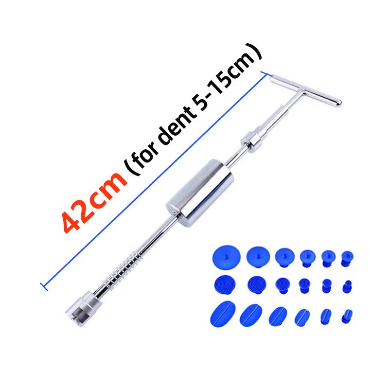 Car Dent Puller T Dent Repair Tool Auto Repair Sheet Metal Kit Slide Hammer Reverse Hammer Glue +18Pcs Glue Puller