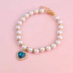 Cat Collar Pet Pearl Necklace Pet Collar Cat and Dog Jewelry Love Diamond Pet Products for Dog Birthday Gift Photo Accessories