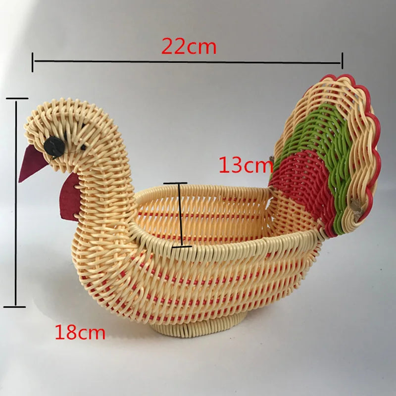 Simulated Animal Imitation Rattan Woven Storage Basket Household Storage Decoration Decoration Fruit Toy Basket Handmade Crafts
