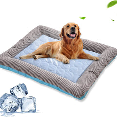 Pet Cooling Pad Bed for Dogs Cats Puppy Kitten Cool Mat Pet Blanket Ice Silk Material Soft for Summer Sleeping Blue Breathable