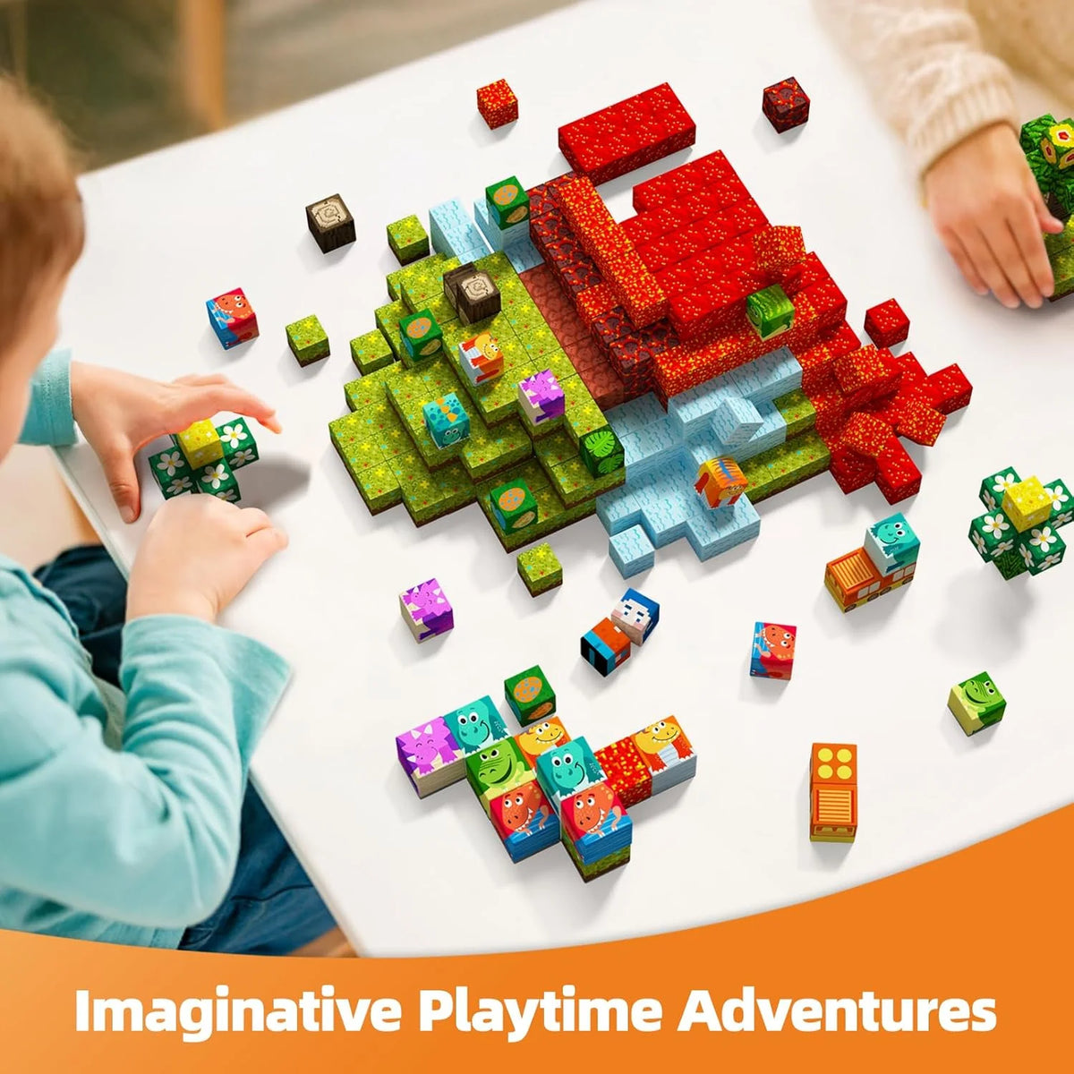 Magnetic Building Blocks Dinosaur Theme Kid Toys for 3+ Years Old Boys Girls, STEM Building Gifts for Kids, Magnets Sensory Game for Toddler 48PCS