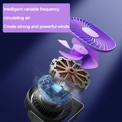 Home Office Desktop Small Electric Fan Night Light Dormitory Bedroom Silent Wall Mounted Fan Portable USB Charging Small Fan