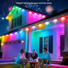 LED Permanent Outdoor Lights IP65 Waterproof RGBIC Eave Lights with Remote for Christmas New Year Roof DIY Holiday String Light