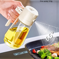 470ML Olive Oil Sprayer Dispenser for Cooking BBQ 2 in 1 Glass Oil Vinegar Soy Sauce Spray Kitchen Oil Bottle for Air Fryer