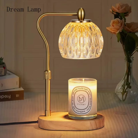 Nordic Glass Candle Warmer Lamp Timing Smokeless Romantic Fragrance Table Lamps for the Bedroom/On Festivals/In the Coffee Shop