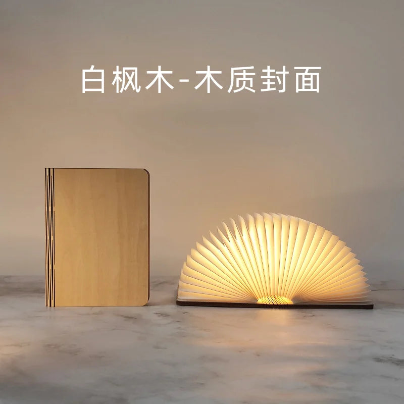 Book Club Table Lamp Folding Creative Book Page Bedroom Book Lamps Ambience Lamp Night Light Rechargeable Bedside Lamp Glowing